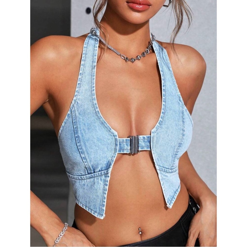 Denim Halter Top